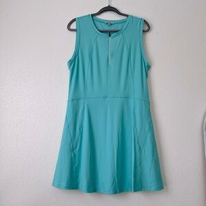 Turquoise dress with built in shorts, size 1X